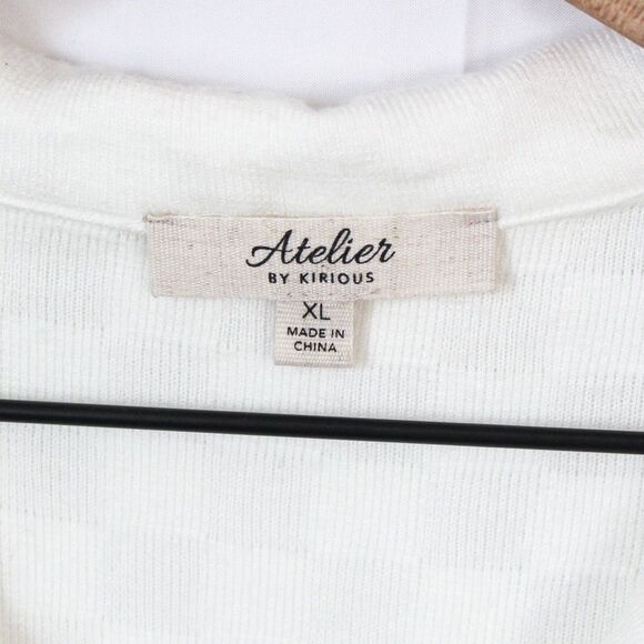 Atelier VM Women's White/ Cream Checkerboard Crop Top XL - Picture 4 of 7